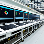 Smart Factory Integration**

"A bright, modern factory floor in Johor, Malaysia. Engineers in appropriate work attire monitor large screens displaying real-time data analytics of the production line. Visible are smart sensors on machinery. Safe for work, appropriate content, fully clothed, professional setting, perfect anatomy, natural proportions, family-friendly, high-quality render, professional."

**